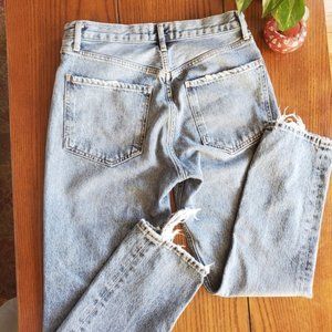 AGOLDE Riley Light Blue High Rise Straight Cropped